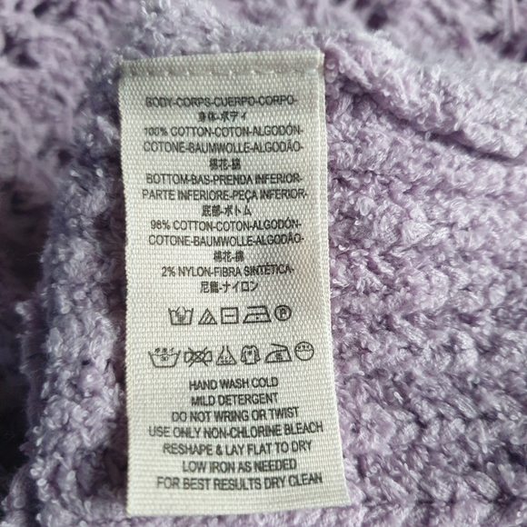 Free People Best Of You Open Weave Knit V-Neck Sweater in Light Purple Moo Sz XS - Picture 13 of 15